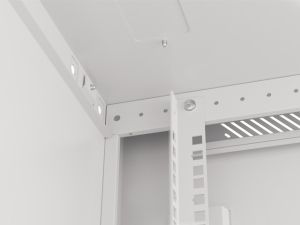 Комуникационен шкаф Lanberg rack cabinet 19" wall-mount 6U/600x600 for self-assembly with metal door grey (flat pack)