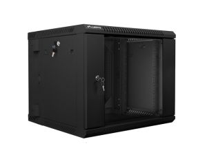 Комуникационен шкаф Lanberg rack cabinet 19" double-section wall-mount 9U / 600x600 for self-assembly (flat pack), black