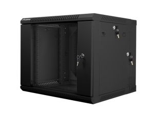 Комуникационен шкаф Lanberg rack cabinet 19" double-section wall-mount 9U / 600x600 for self-assembly (flat pack), black