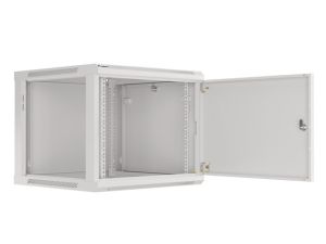 Комуникационен шкаф Lanberg rack cabinet 19" wall-mount 9U/600x600 for self-assembly with metal door grey (flat pack)