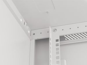 Комуникационен шкаф Lanberg rack cabinet 19" wall-mount 9U/600x600 for self-assembly with metal door grey (flat pack)