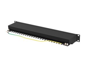 Пач панел Lanberg patch panel 24 port 1U 19" CAT.6a ftp with cable organizer shielded black