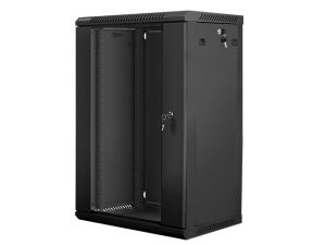 Комуникационен шкаф Lanberg rack cabinet 19" wall-mount 18U / 600x450 for self-assembly (flat pack), black