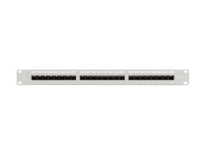 Пач панел Lanberg patch panel 24 port 1U 19" CAT.5e utp with cable organizer grey