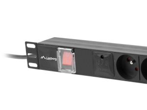Разклонител Lanberg power distribution unit (pdu) 19" 1U 16a 6x french outlets 2m black