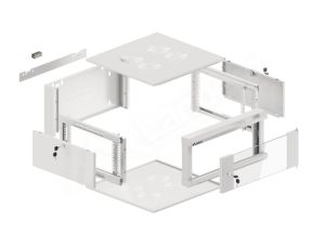 Комуникационен шкаф Lanberg rack cabinet 19" wall-mounted 4U 600 fast assembly (flat pack) grey