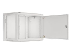 Комуникационен шкаф Lanberg rack cabinet 19" wall-mount 9U/600x450 for self-assembly with metal door grey (flat pack)