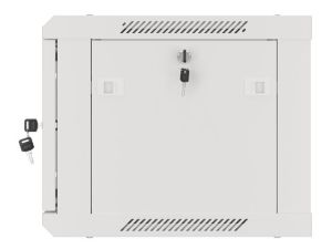Комуникационен шкаф Lanberg rack cabinet 19" wall-mount 6U/600x450 for self-assembly with metal door grey (flat pack)