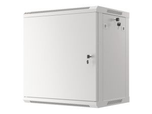 Комуникационен шкаф Lanberg rack cabinet 19" wall-mount 12U/600x450 for self-assembly with metal door grey (flat pack)