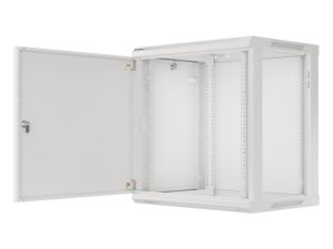 Комуникационен шкаф Lanberg rack cabinet 19" wall-mount 12U/600x450 for self-assembly with metal door grey (flat pack)