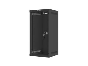 Комуникационен шкаф Lanberg rack cabinet 10" wall-mount 12U/280x310 (flat pack) with glass door black