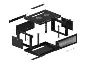 Комуникационен шкаф Lanberg rack cabinet 19" wall-mount 4U/600x450 with perforated door black (flat pack)