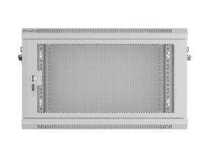 Комуникационен шкаф Lanberg rack cabinet 19" wall-mount 6U/600x450 with perforated door grey (flat pack)