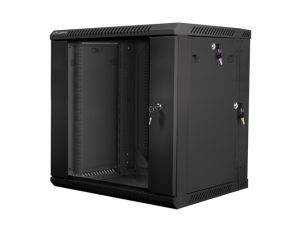 Комуникационен шкаф Lanberg rack cabinet 19" double-section wall-mount 12U / 600x600 for self-assembly (flat pack), black