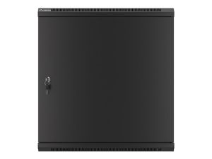 Комуникационен шкаф Lanberg rack cabinet 19" wall-mount 12U/600x450 for self-assembly with metal door black (flat pack)