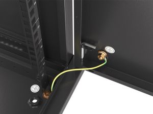 Комуникационен шкаф Lanberg rack cabinet 19" wall-mount 12U/600x450 for self-assembly with metal door black (flat pack)