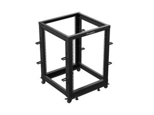 Комуникационен шкаф Lanberg open rack 19" 15U 600x600-1100 adjustable black