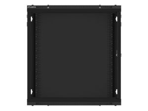 Комуникационен шкаф Lanberg rack cabinet 19" wall-mount 12U/600x600 for self-assembly with metal door black (flat pack)