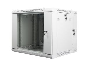 Комуникационен шкаф Lanberg rack cabinet 19" double-section wall-mount 9U / 600x600 for self-assembly (flat pack), grey