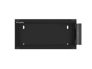 Комуникационен шкаф Lanberg rack cabinet 19" wall-mounted 4U 600 fast assembly (flat pack) black