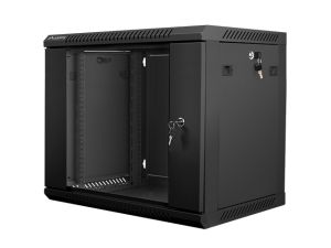 Комуникационен шкаф Lanberg rack cabinet 19" wall-mount 9U / 600x450 for self-assembly (flat pack), black