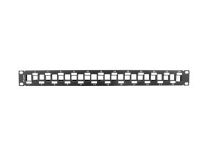 Пач панел Lanberg patch panel blank 24 port 1U staggered with organizer for keystone modules, black