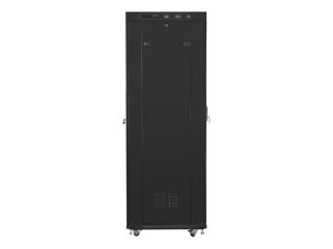 Комуникационен шкаф Lanberg rack cabinet 19" free-standing 42U/800x800 (flat pack) with glass door lcd black v2
