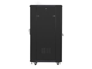 Комуникационен шкаф Lanberg rack cabinet 19" free-standing 27U / 600x800 self-assembly flat pack, black
