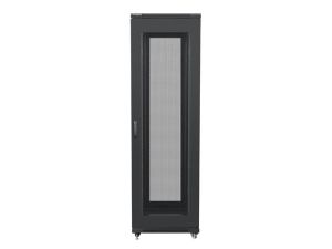 Комуникационен шкаф Lanberg rack cabinet 19" free-standing 42U/600x800 (flat pack) with mesh door black