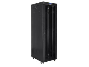 Комуникационен шкаф Lanberg rack cabinet 19" free-standing 42U/600x1000 (flat pack) with glass door lcd black v2
