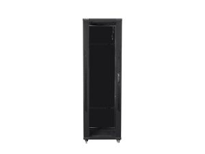 Комуникационен шкаф Lanberg rack cabinet 19" free-standing 42U / 800x800 self-assembly flat pack, black