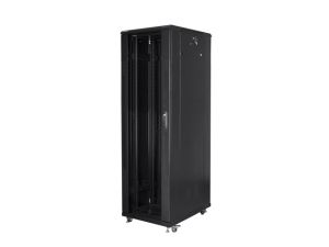 Комуникационен шкаф Lanberg rack cabinet 19" free-standing 42U / 800x800 self-assembly flat pack, black