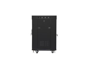 Комуникационен шкаф Lanberg rack cabinet 19" free-standing 15U/600x600 (flat pack) with glass door lcd black v2