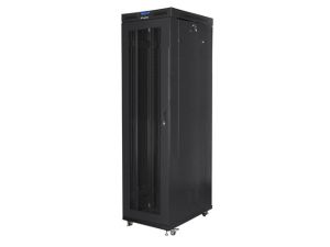 Комуникационен шкаф Lanberg rack cabinet 19" free-standing 47U/800x1000 (flat pack) with mesh door lcd black v2