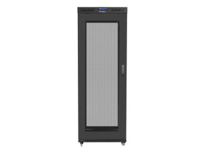 Комуникационен шкаф Lanberg rack cabinet 19" free-standing 27U/800x1200 (flat pack) with mesh door lcd black