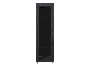 Комуникационен шкаф Lanberg rack cabinet 19" free-standing 42U/600x800 (flat pack) with glass door lcd black v2