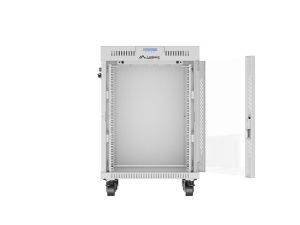 Комуникационен шкаф Lanberg rack cabinet 19" free-standing 15U/600x600 (flat pack) with glass door lcd grey v2