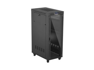 Комуникационен шкаф Lanberg rack cabinet 19" free-standing 32U/600X1000 (FLAT PACK) with glass door LCD black