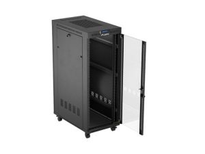 Комуникационен шкаф Lanberg rack cabinet 19" free-standing 32U/600X1000 (FLAT PACK) with glass door LCD black