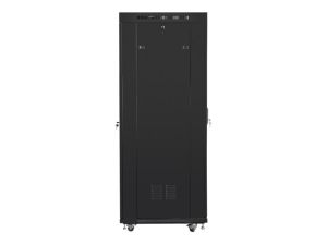 Комуникационен шкаф Lanberg rack cabinet 19" free-standing 37U/600x800 (flat pack) with glass door lcd black v2