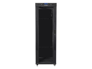 Комуникационен шкаф Lanberg rack cabinet 19" free-standing 37U/600x800 (flat pack) with glass door lcd black v2