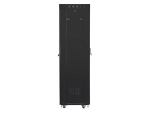 Комуникационен шкаф Lanberg rack cabinet 19" free-standing 42U/600x600 (flat pack) with glass door lcd black v2