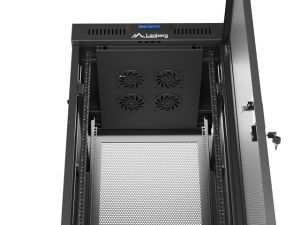 Комуникационен шкаф Lanberg rack cabinet 19" free-standing 37U/600X600 (FLAT PACK) with mesh door LCD black
