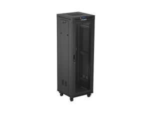 Комуникационен шкаф Lanberg rack cabinet 19" free-standing 37U/600X600 (FLAT PACK) with mesh door LCD black