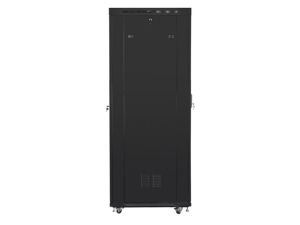 Комуникационен шкаф Lanberg rack cabinet 19" free-standing 42U/800x1000 (flat pack) with glass door lcd black v2