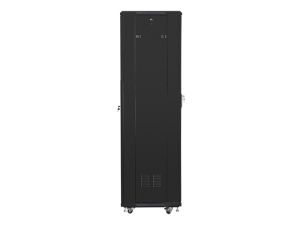 Комуникационен шкаф Lanberg rack cabinet 19" free-standing 42U / 600x600 self-assembly flat pack, black