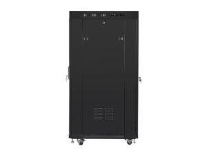 Комуникационен шкаф Lanberg rack cabinet 19" free-standing 27U/800x1000 (flat pack) with glass door lcd black v2