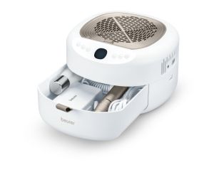 Комплект за маникюр/педикюр Beurer MP 200 Manicure/pedicure station - 3 functions in one device: Nail cutter, UV/LED lamp and nail dust extractor; up to 26,000 rpm; 9 high-quality attachments; For artificial nail modelling