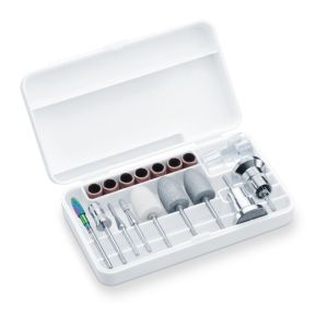 Комплект за маникюр/педикюр Beurer MP 200 Manicure/pedicure station - 3 functions in one device: Nail cutter, UV/LED lamp and nail dust extractor; up to 26,000 rpm; 9 high-quality attachments; For artificial nail modelling