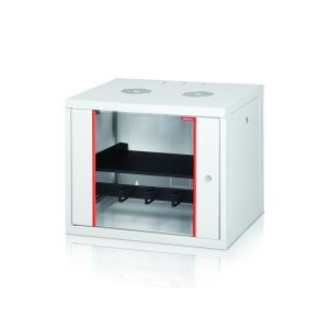 Комуникационен шкаф Formrack 19" Wall Mounted rack 12U 555/450mm, removable locking sides, height: 593mm, loading capacity: 100kg., tempered glass door, 19" front rails (back rails optionable)